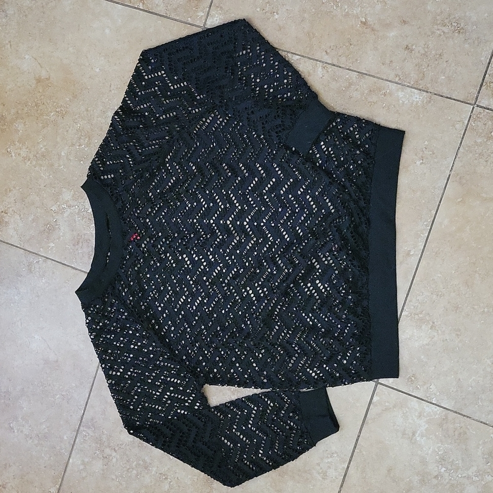 Ruby Ribbon Mesh Top - Picture 1 of 2